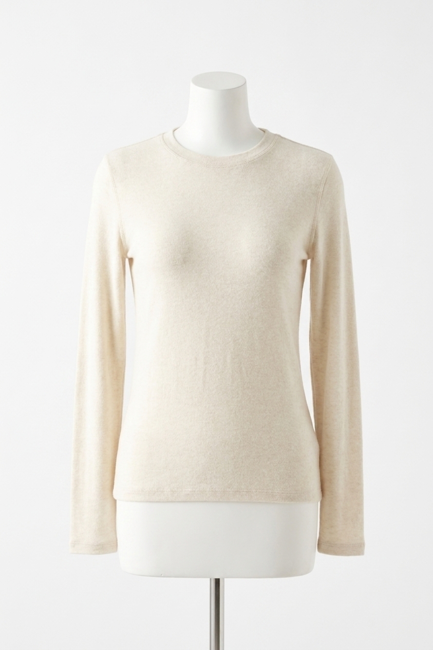 NEW BE COOL raina longsleeve crewneck top in oatmeal